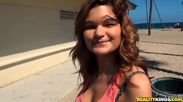 Fresh and hard fuck in the missionary pose with a sweet busty Kira