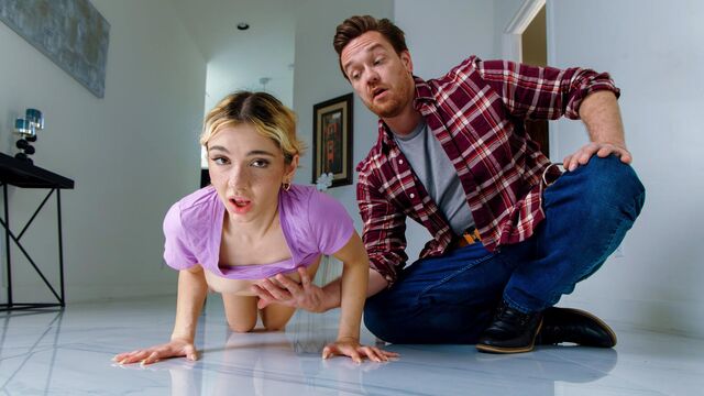 Curly-haired chick with round ass Demi Hawks screwed by huge wiener